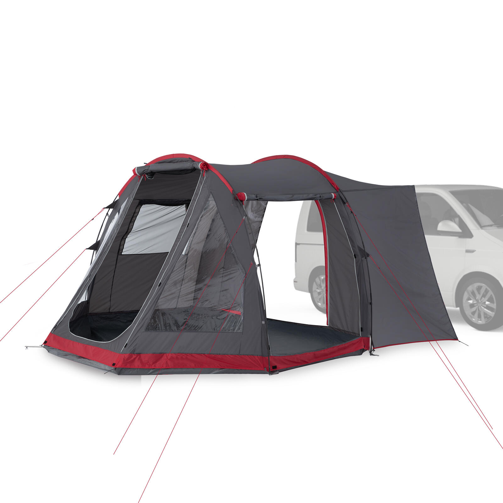 JUSTCAMP Busvorzelt Yuba M für 4 Personen - passend für Bus, Van, Campingmobil