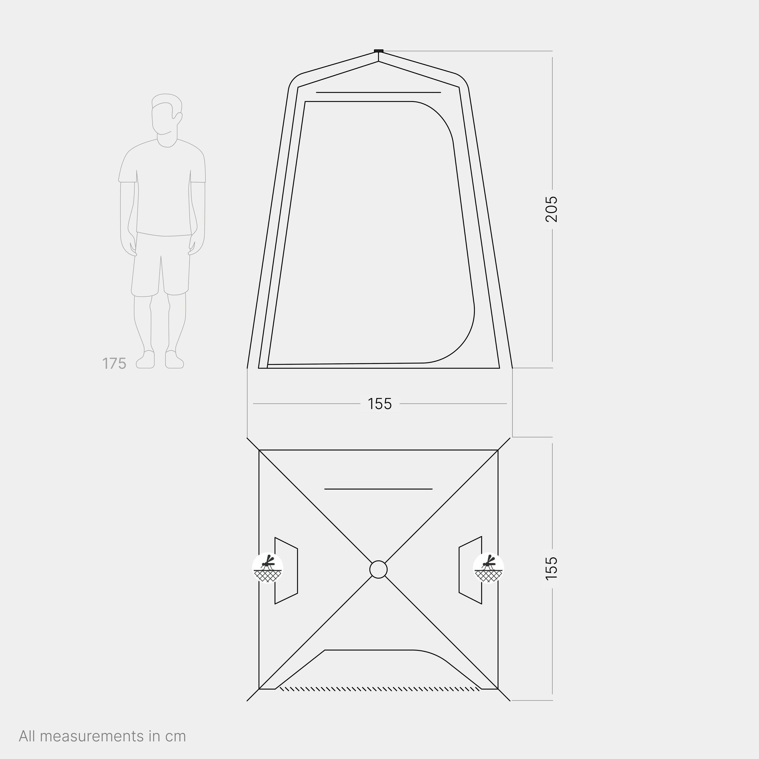 qeedo Quick Shower Cabin Duschkabine 155 x 155 x 205 cm, Quick-Up System 2/7