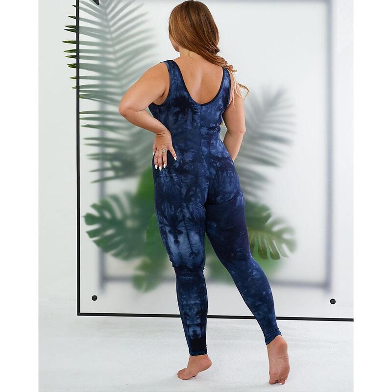 Samarali Yoga-Jumpsuit Serenity - Blau Tie-Dye