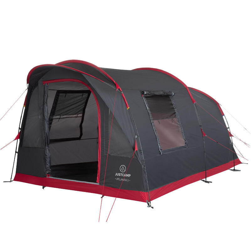 Tunnelzelt Justcamp Atlanta 3 Camping Zelt für 3 Personen mit Vorraum