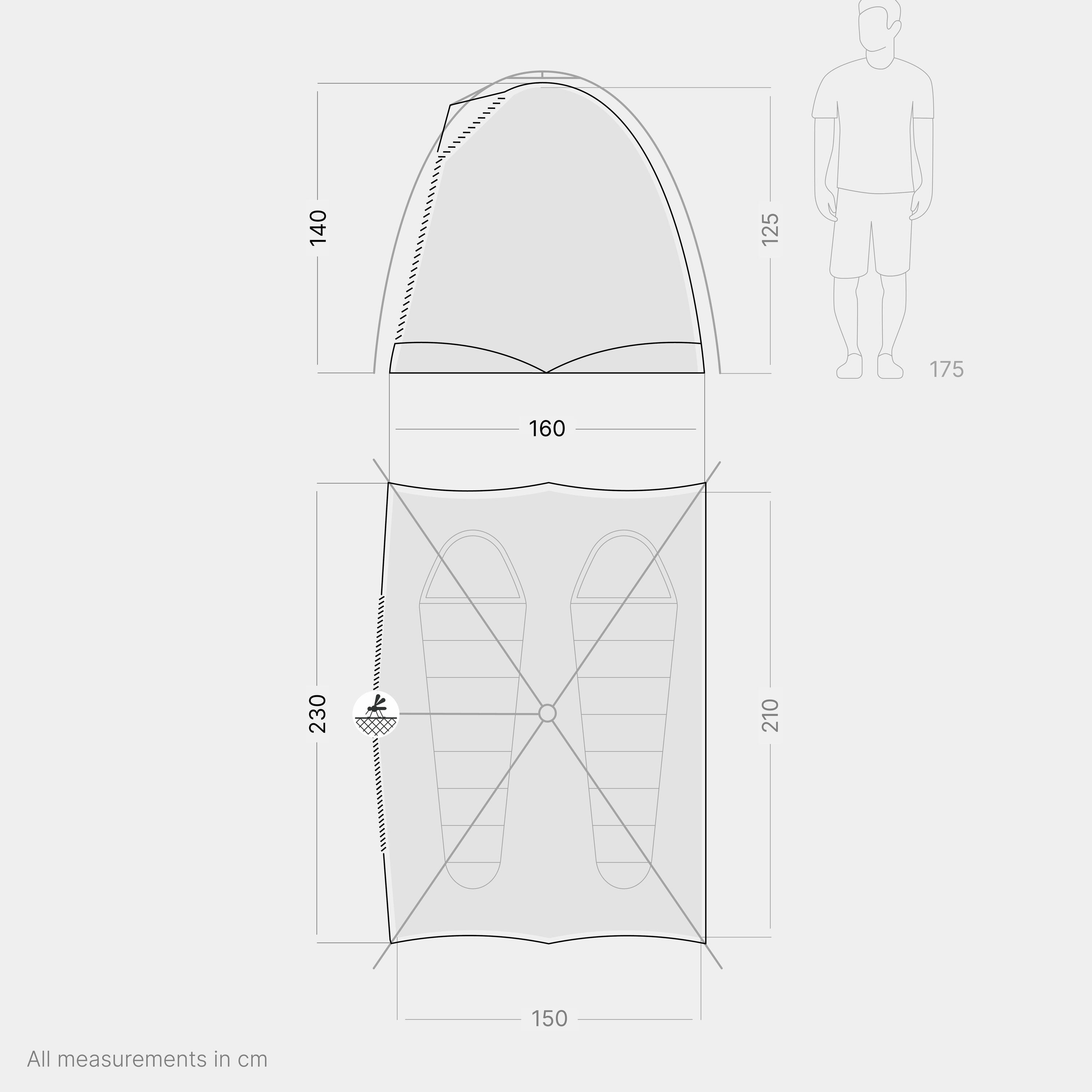 Tente de camping automatique avec système Quick-Up - Ash Dark Series - 2 Places 2/7