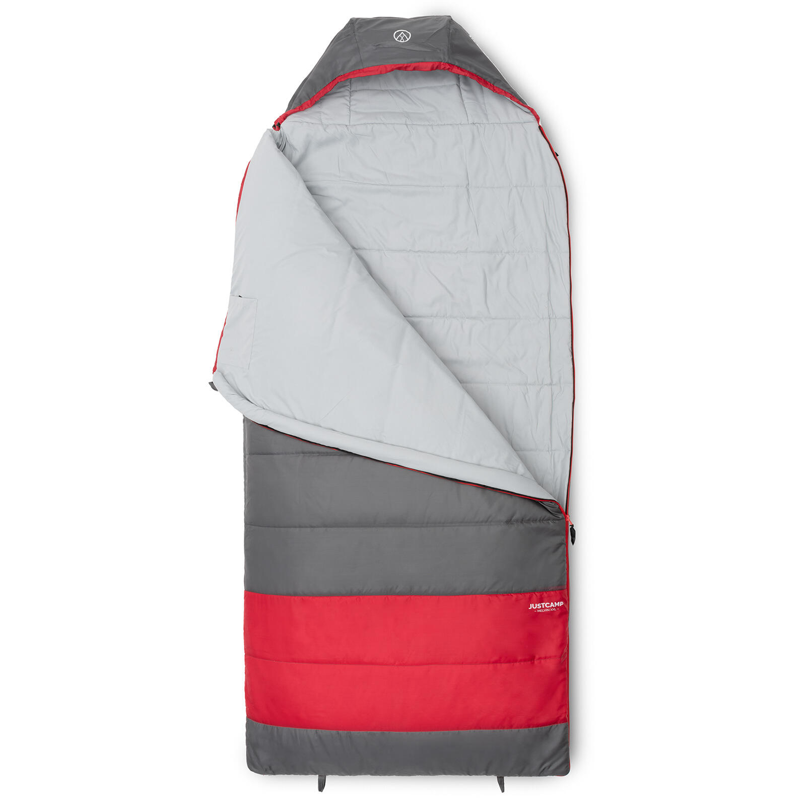 JUSTCAMP Schlafsack Camping Melvin XXL Erwachsene Deckenschlafsack Grau