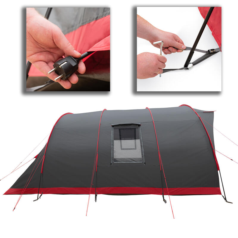 Tente familiale camping - Atlanta 7 personnes - 3 chambres, tente tunnel