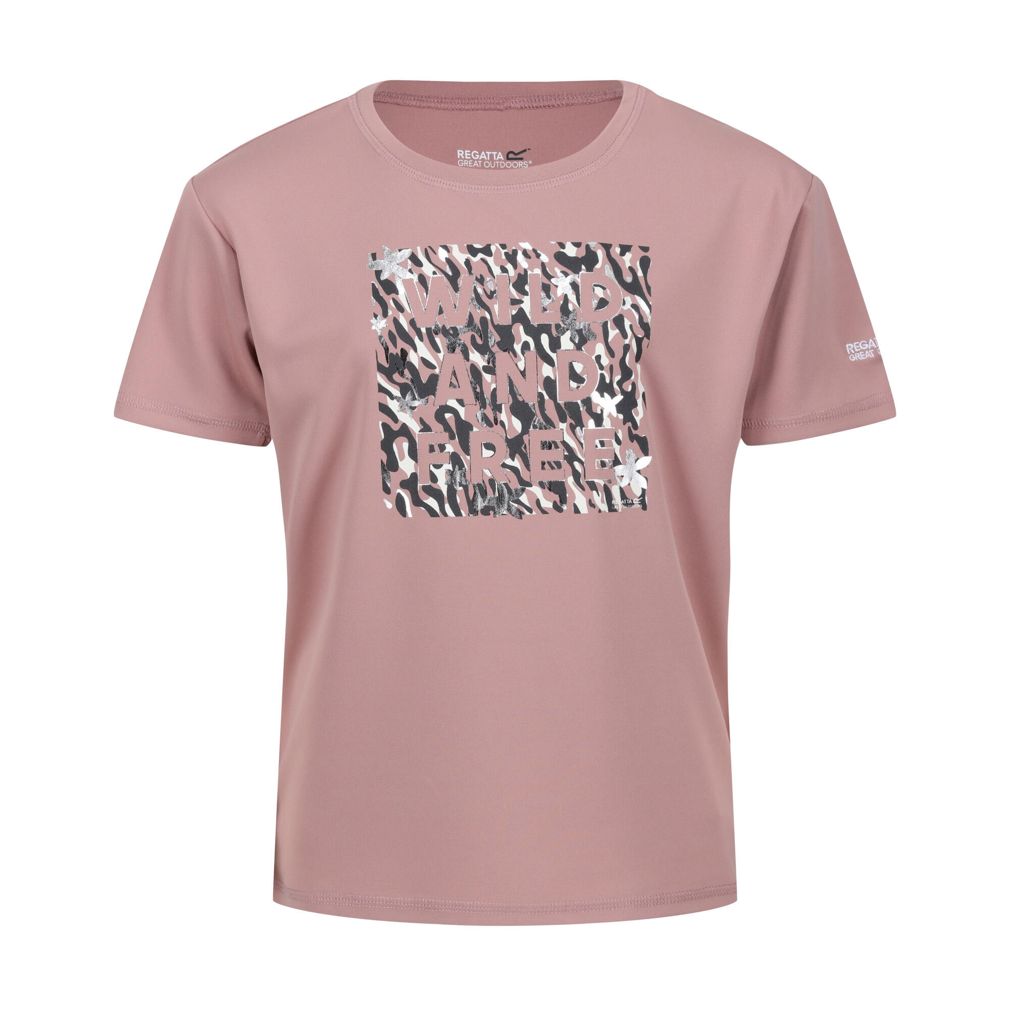 Childrens/Kids Alvarado VII Zebra Print TShirt (Dusky Rose) 1/5