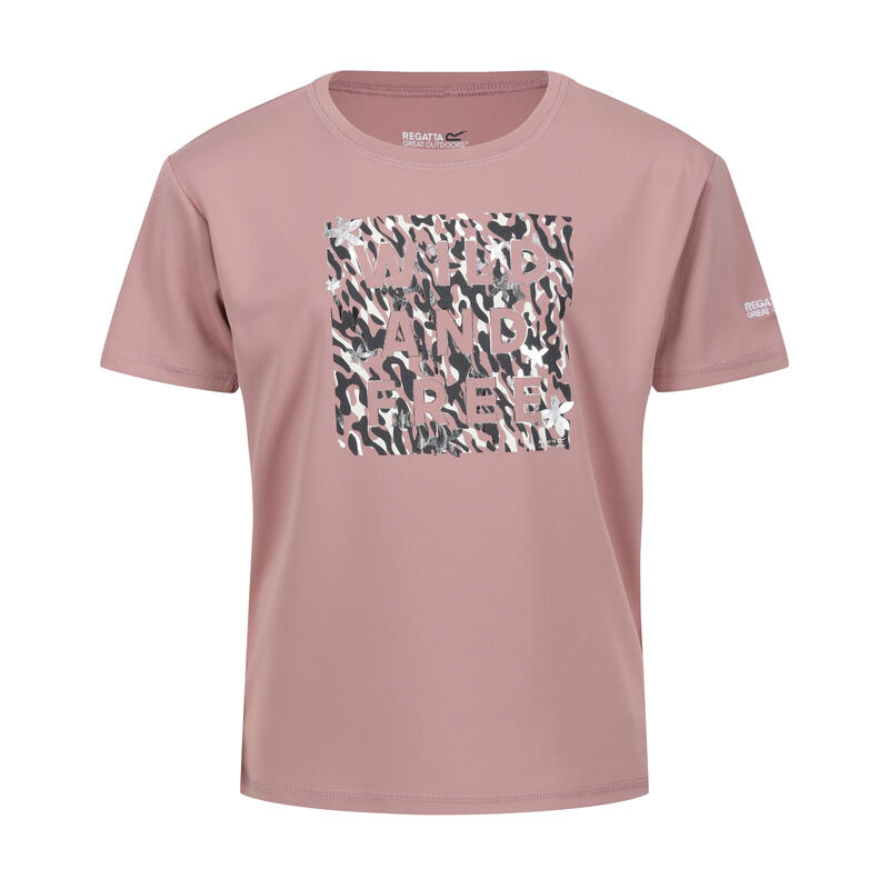 Camiseta Alvarado VII Estampado de Cebra para Niños/Niñas Rosa Dusky