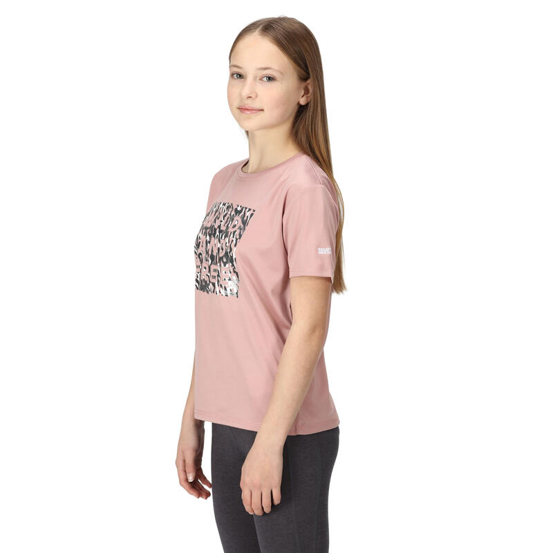 Camiseta Alvarado VII Estampado de Cebra para Niños/Niñas Rosa Dusky