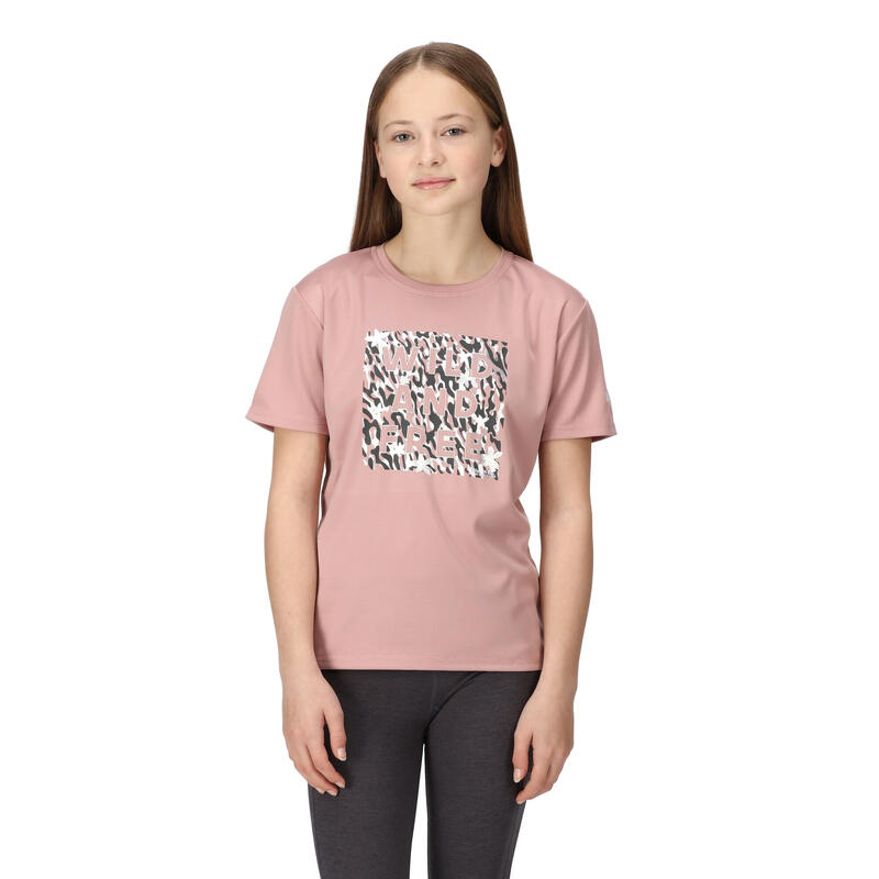 Camiseta Alvarado VII Estampado de Cebra para Niños/Niñas Rosa Dusky