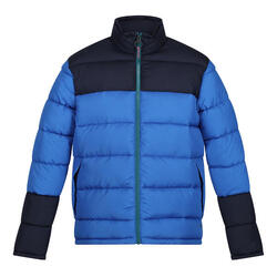 Chaqueta Acolchada Vintage de Aislado para Hombre Azul Fuerte, Marino