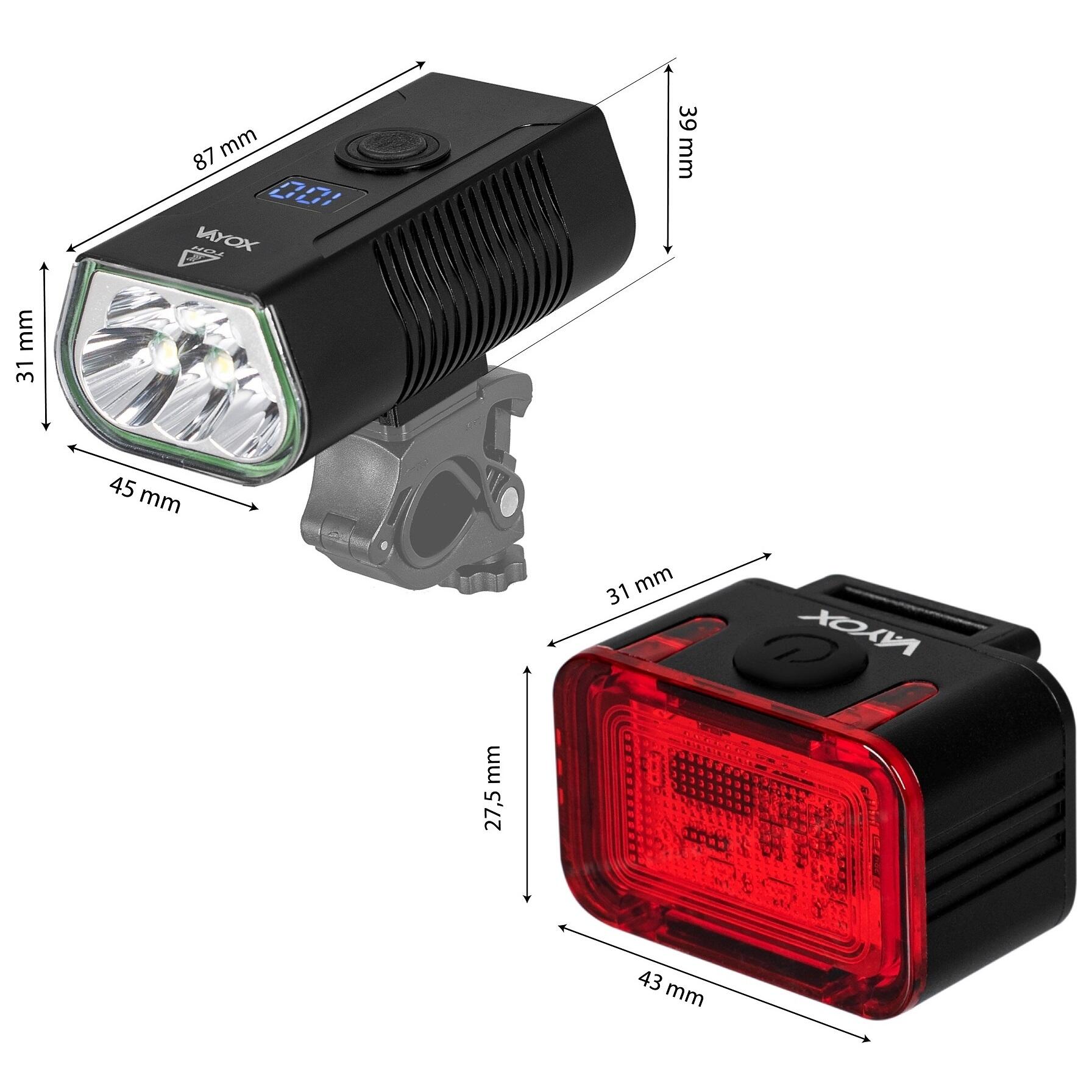Conjunto de luzes para bicicleta VAYOX VA0073 + VA0152 dianteira e traseira 5/7