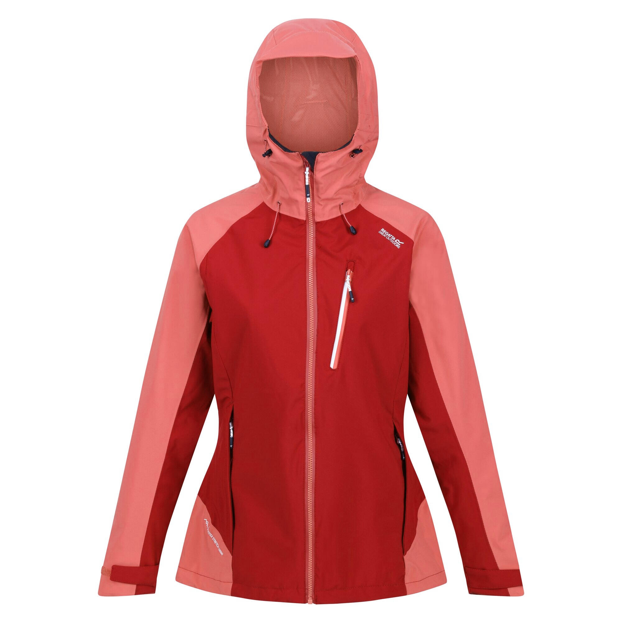 Women's BIRCHDALE waterproof jacket (Dark red / Light coral)