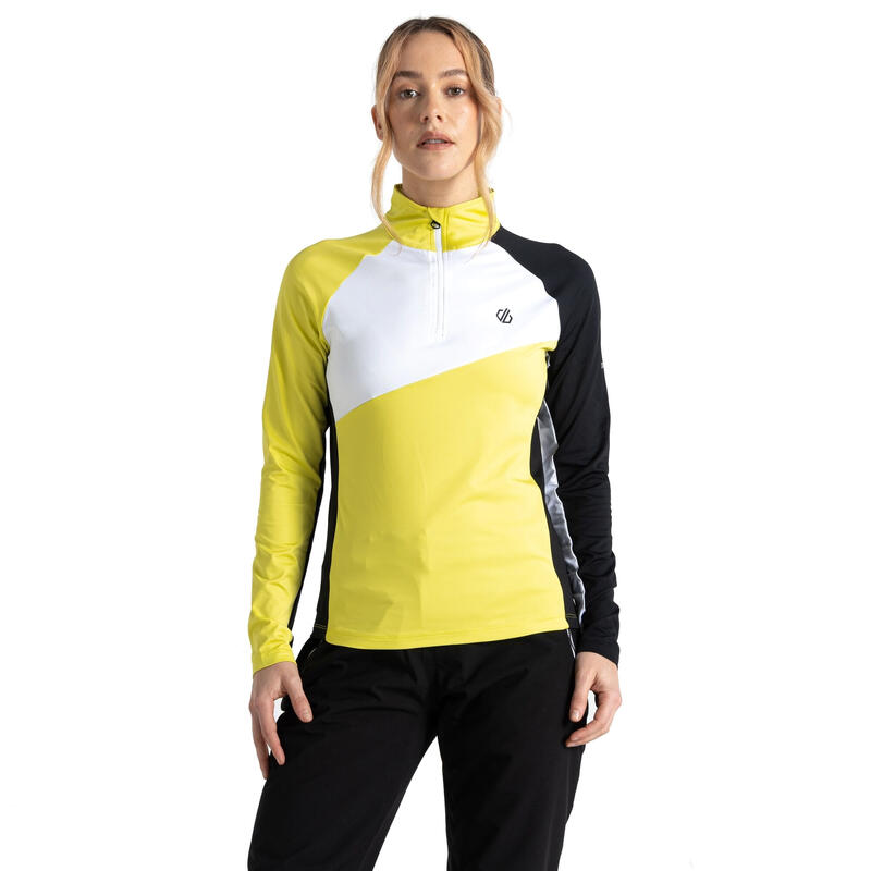 Dames Ice Core Stretch Midlayer (Geel pruim/zwart)