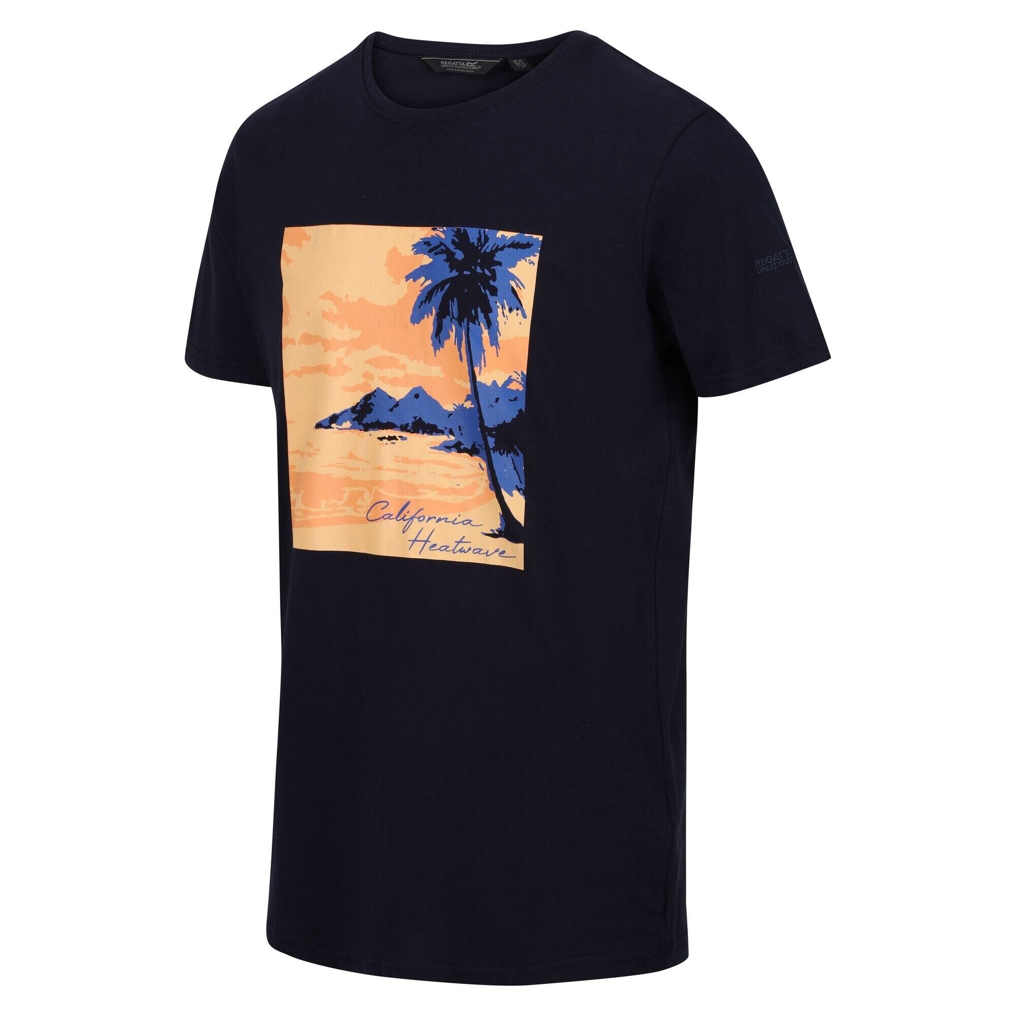 REGATTA Mens Cline VII California Heatwave TShirt (Navy)