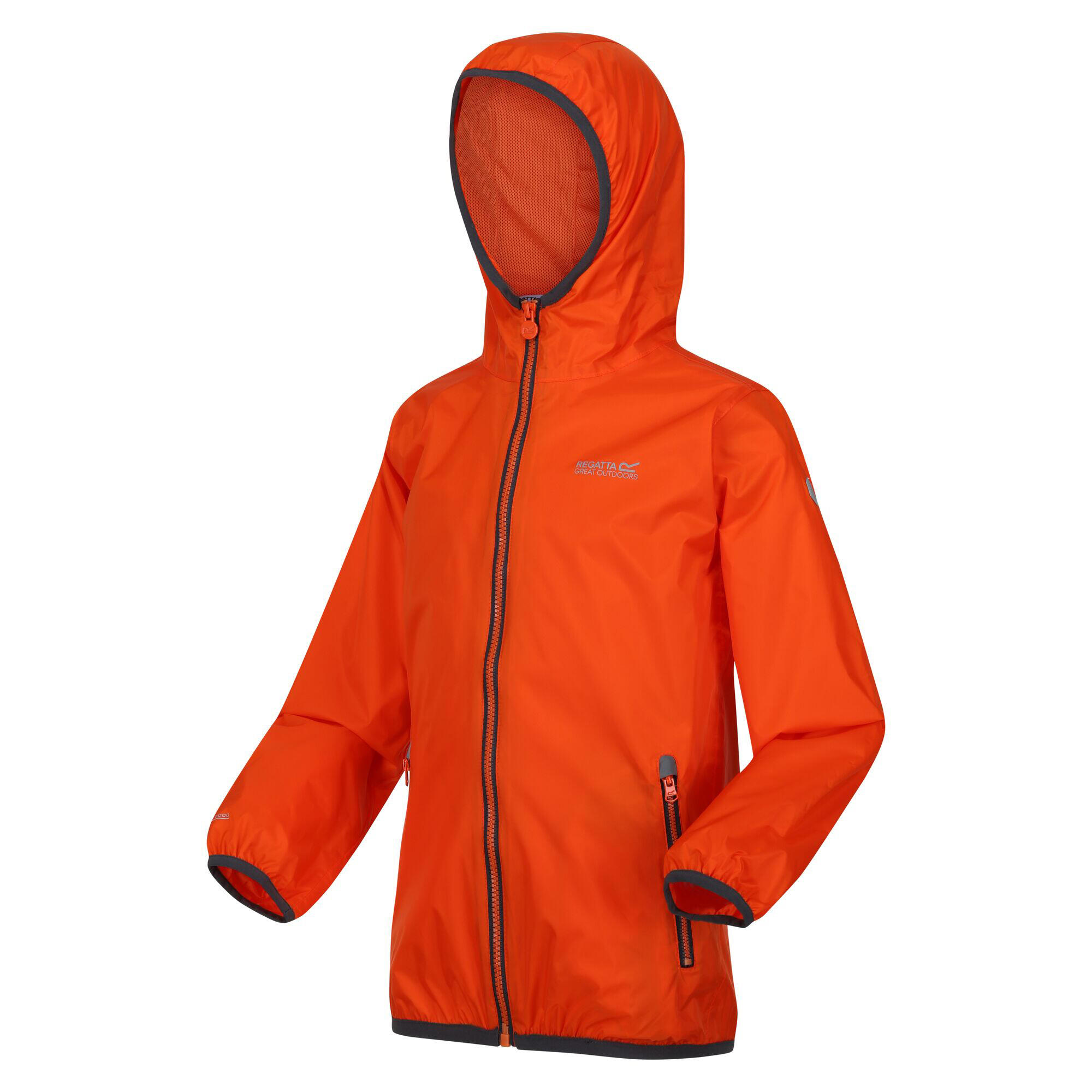Great Outdoors Childrens/Kids Lever II Packaway Rain Jacket (Blaze Orange) 3/4