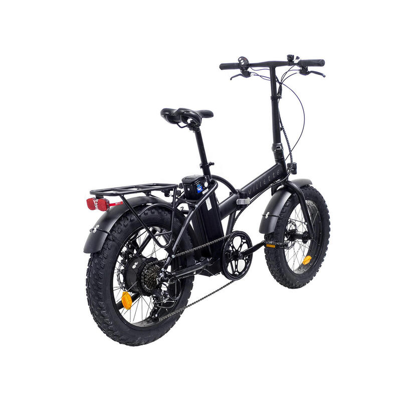 Villette le Gros, elektrische vouw fatbike 10.4Ah 7sp 20 inch zwart