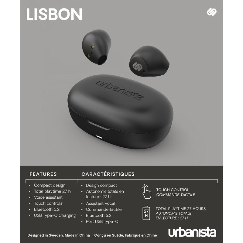 Urbanista Auriculares True Wireless Lisbon midnight black
