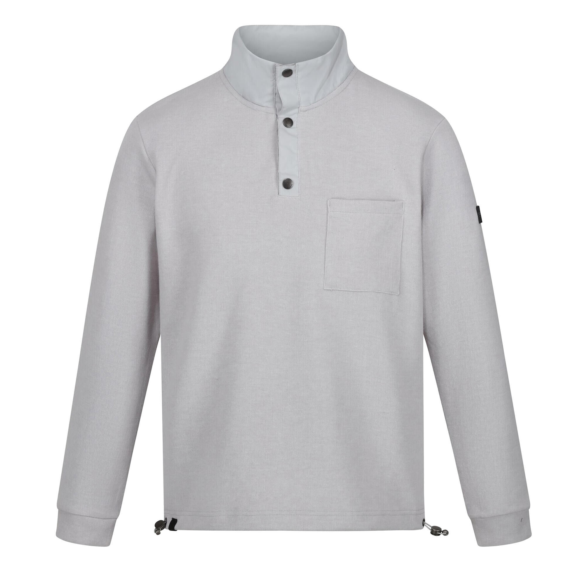 REGATTA Mens Galino Button Detail Sweatshirt (Silver Grey)