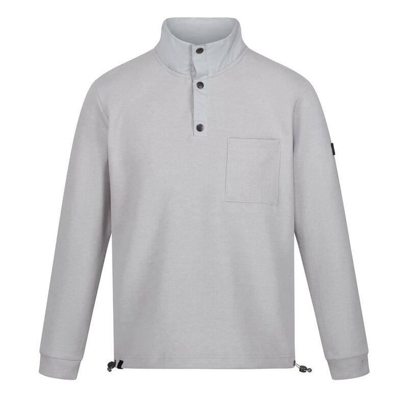 Camisola de camisola com botões de Galino para hoHomem Cinzento Prateado