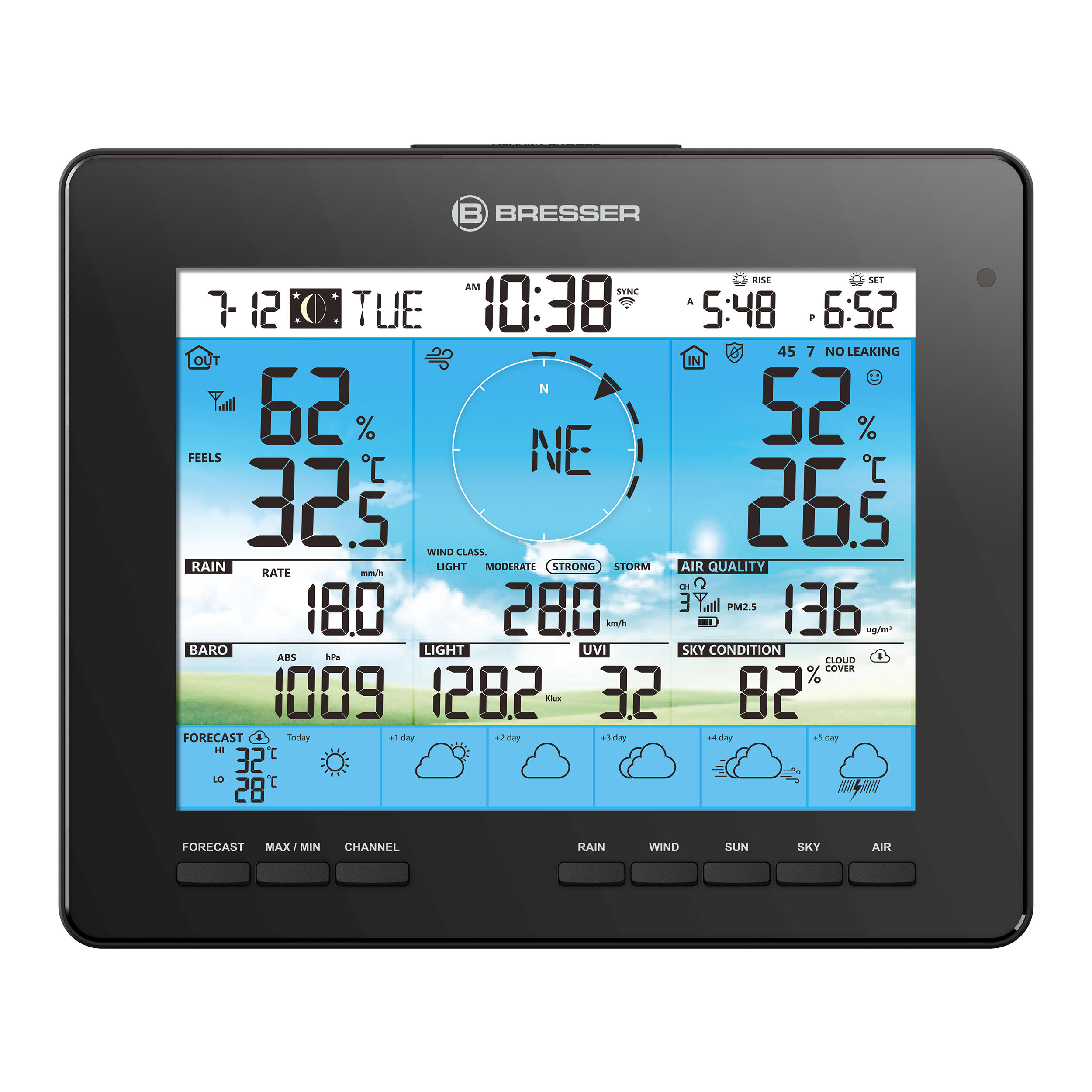 Station météo 6 jours BRESSER capteur 7 en 1 solaire 4/7