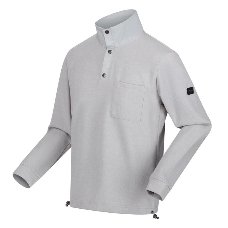 Camisola de camisola com botões de Galino para hoHomem Cinzento Prateado