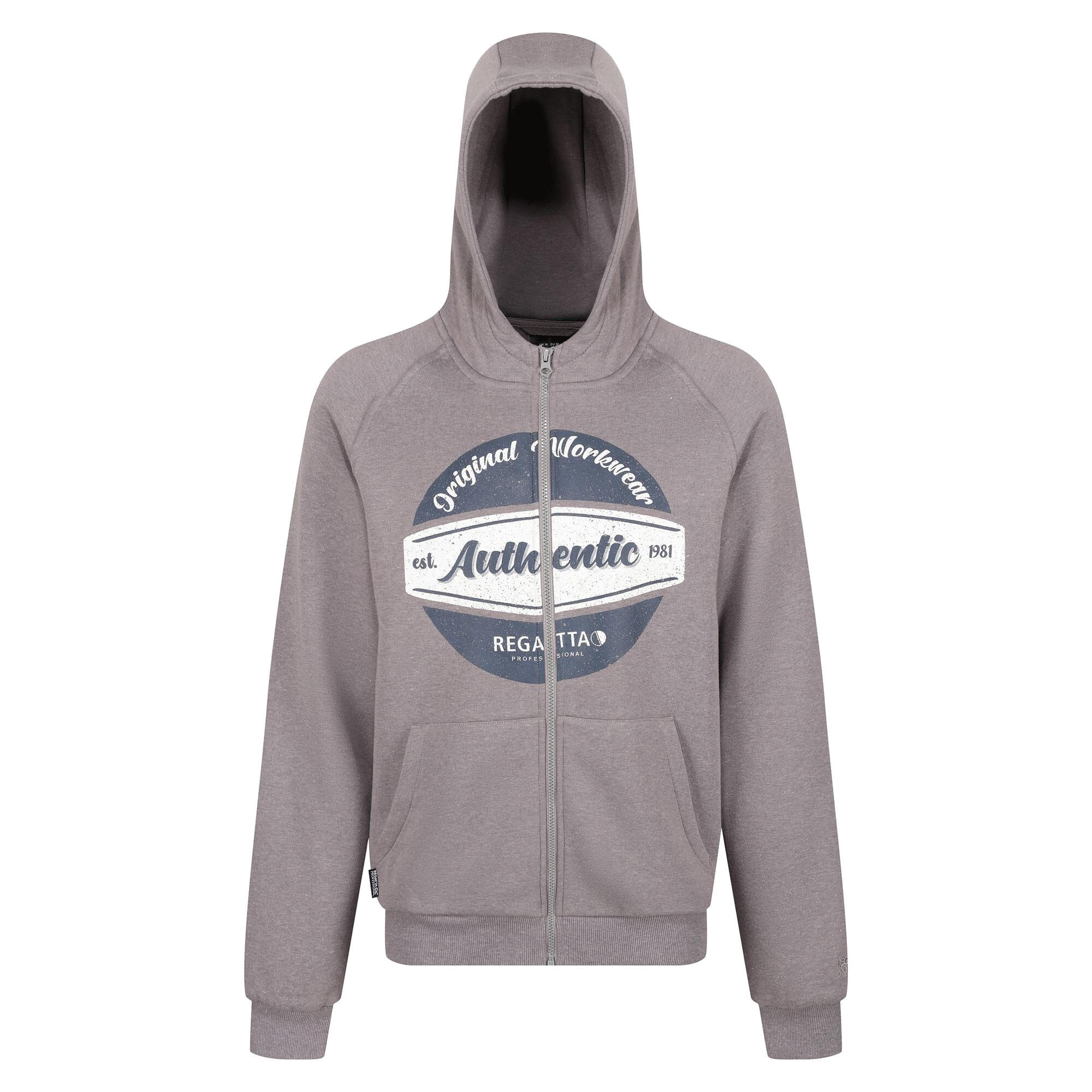 Mens Orginal Full Zip Hoodie (Rock Grey Marl) 1/4