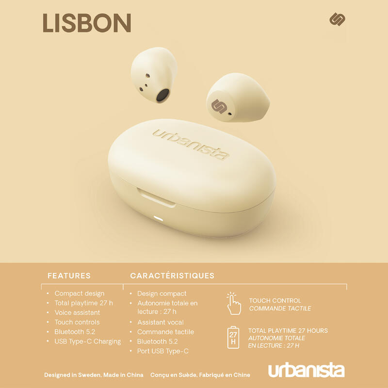 Urbanista Auriculares True Wireless Lisbon Vanilla Cream