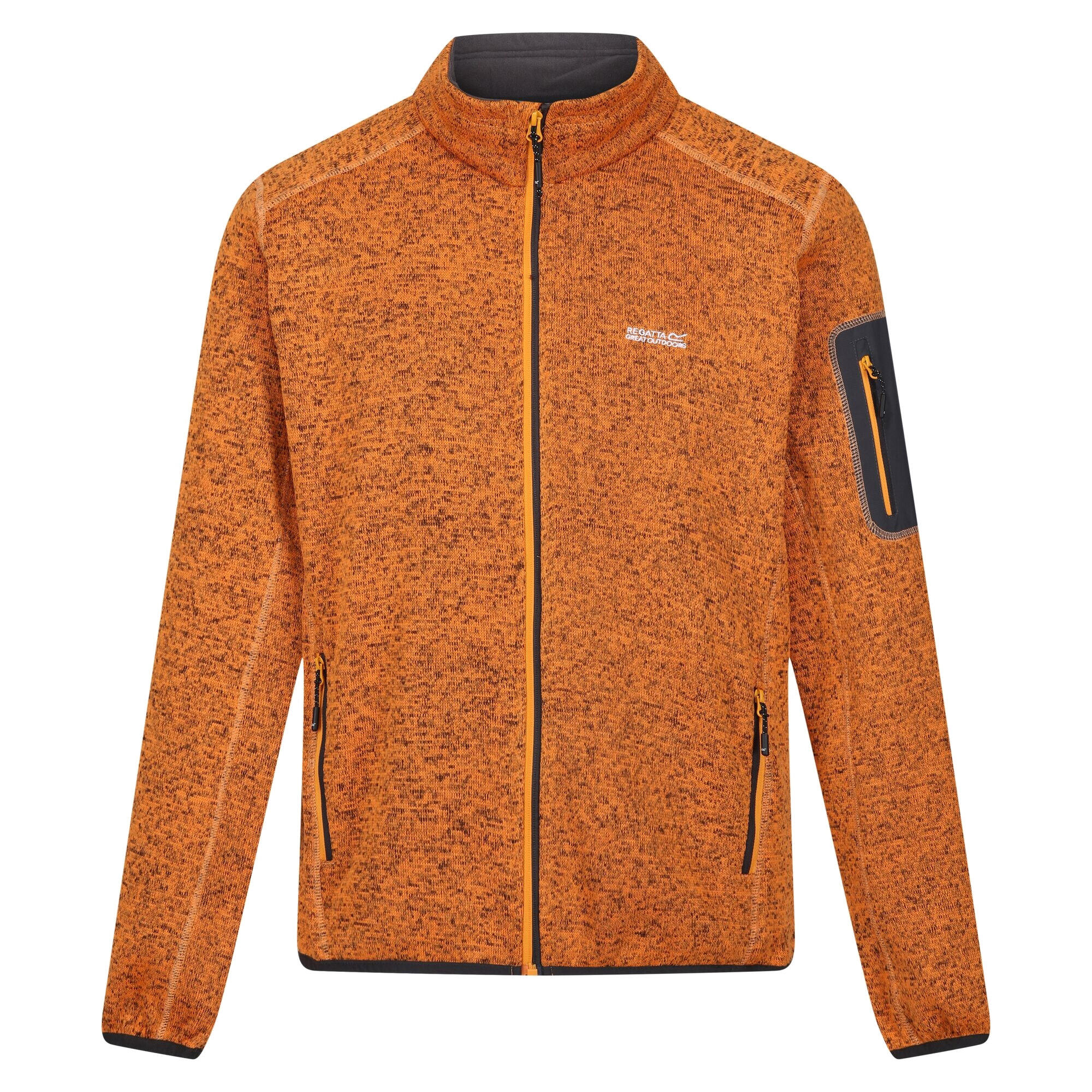 Mens Newhill Marl Full Zip Fleece Jacket (Orange Pepper) 1/5