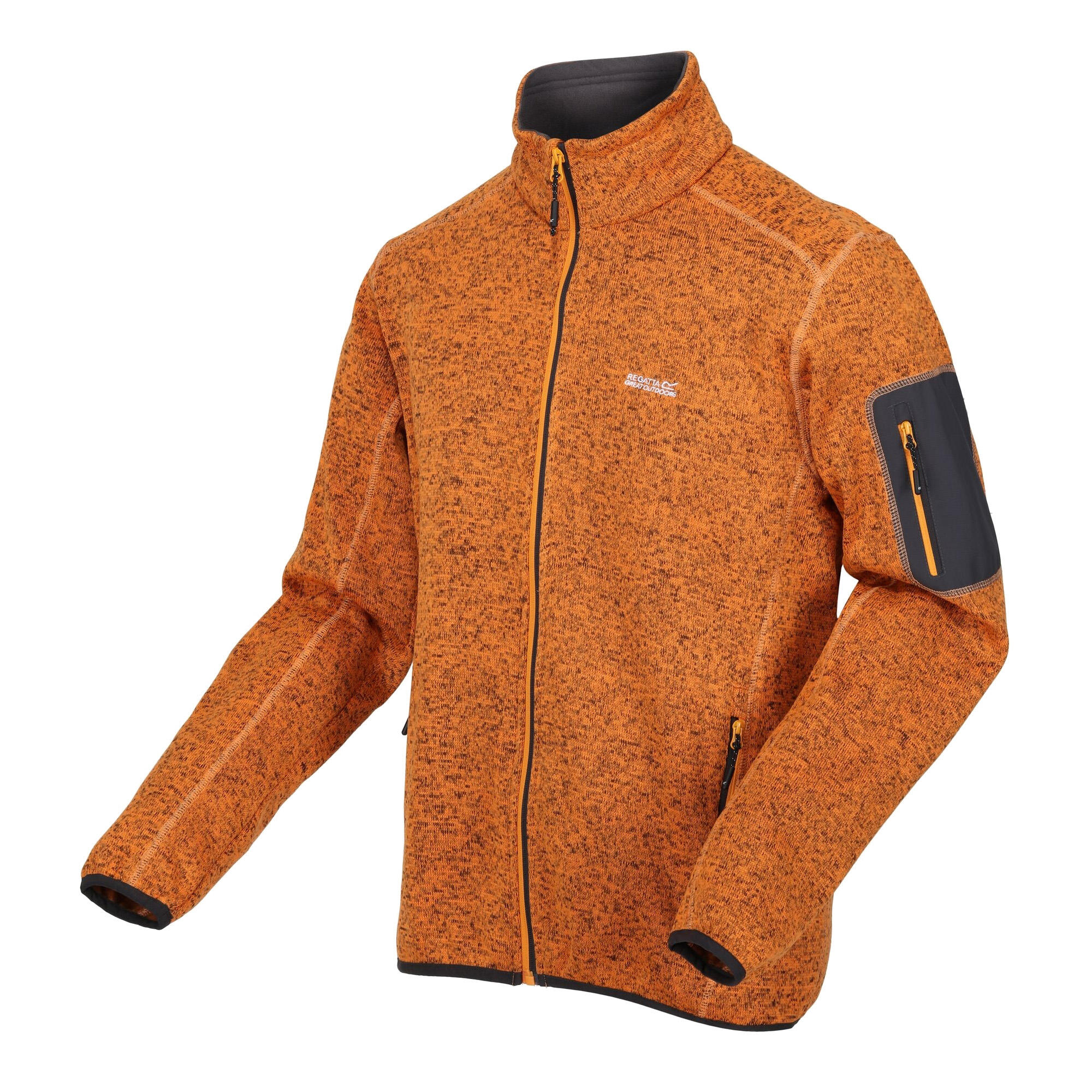 Mens Newhill Marl Full Zip Fleece Jacket (Orange Pepper) 3/5