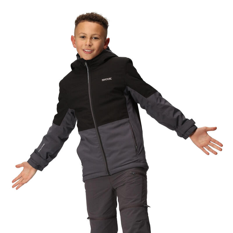 Veste imperméable HIGHTON Enfant (Noir / Gris phoque)