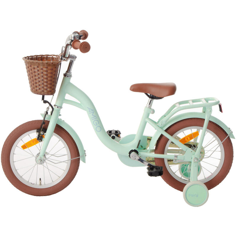 AMIGO Vélo fille Fairy 14 Pouces Fille Frein à rétropédalage Vert-menthe