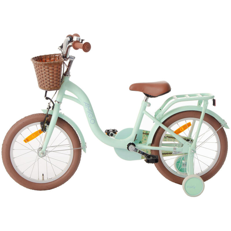 AMIGO Vélo fille Fairy 16 Pouces Fille Frein à rétropédalage Vert-menthe