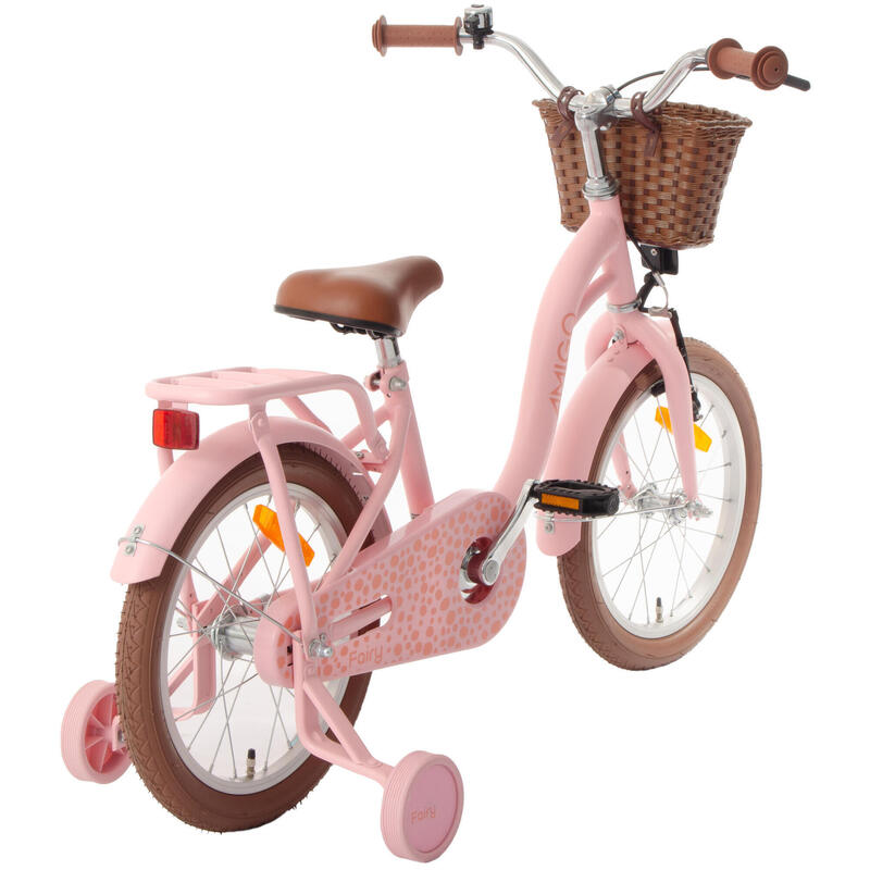 AMIGO Vélo fille Fairy 16 Pouces Fille Frein à rétropédalage Saumon