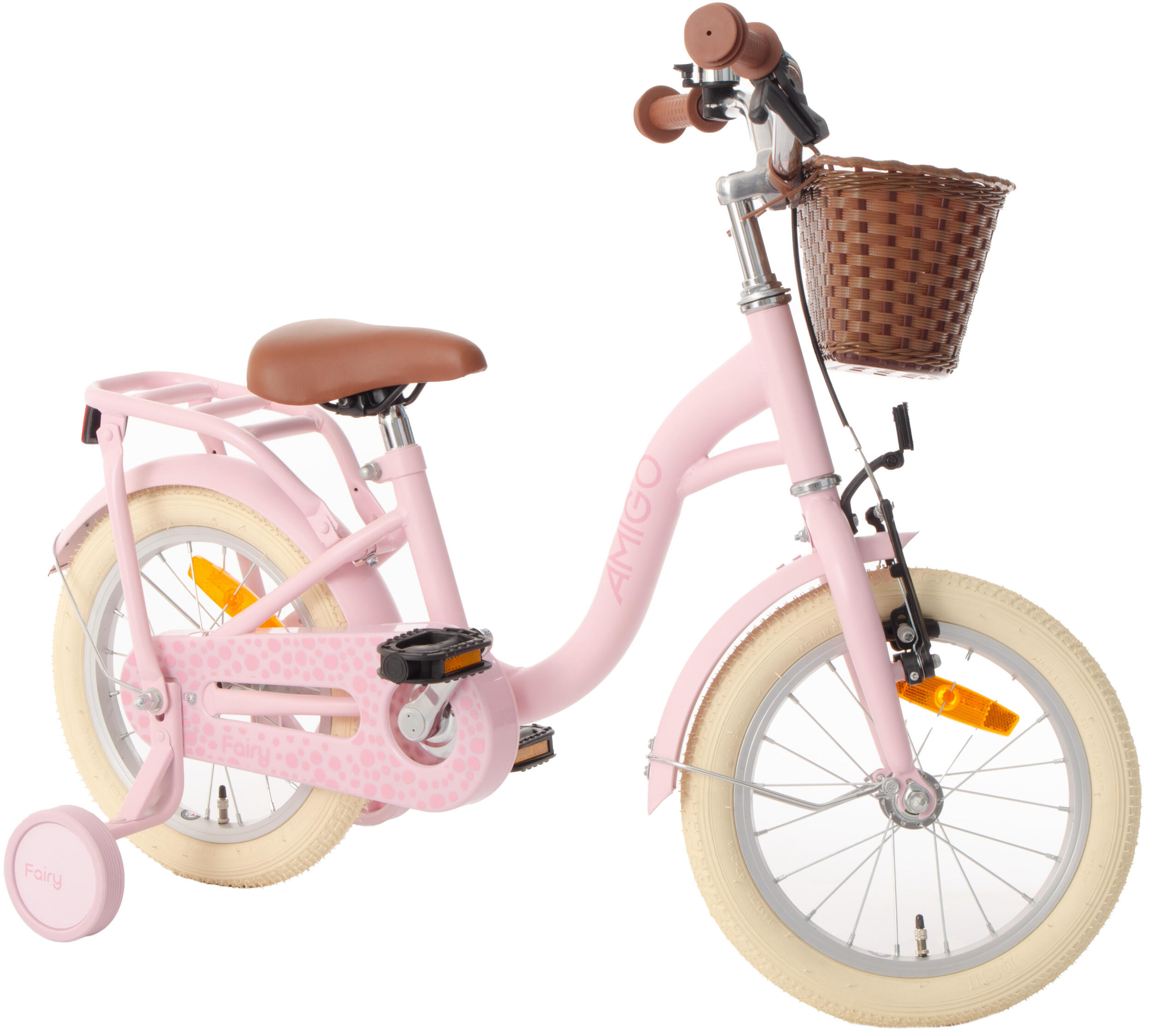 AMIGO Kinderfahrräder Mädchen Fairy 14 Zoll Mädchen Rücktrittbremse Rosa 5/7