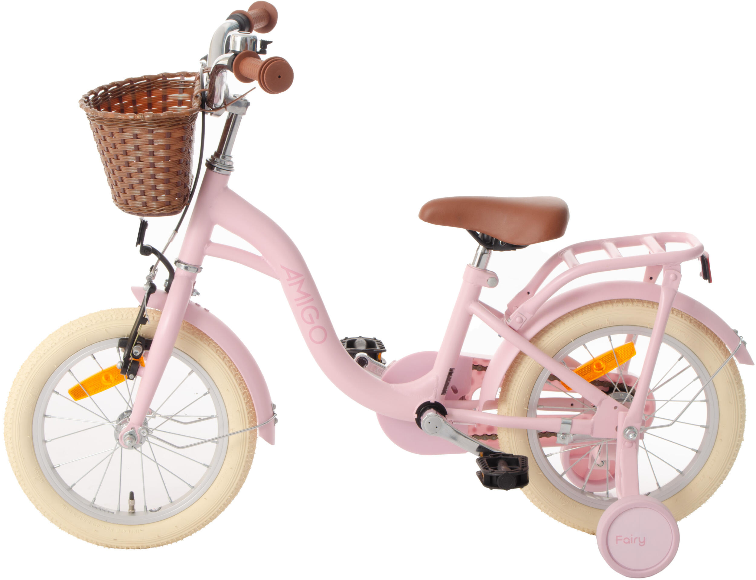 AMIGO Kinderfahrräder Mädchen Fairy 14 Zoll Mädchen Rücktrittbremse Rosa 3/7