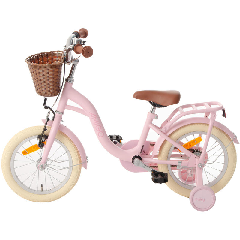 AMIGO Vélo fille Fairy 14 Pouces Fille Frein à rétropédalage Rose