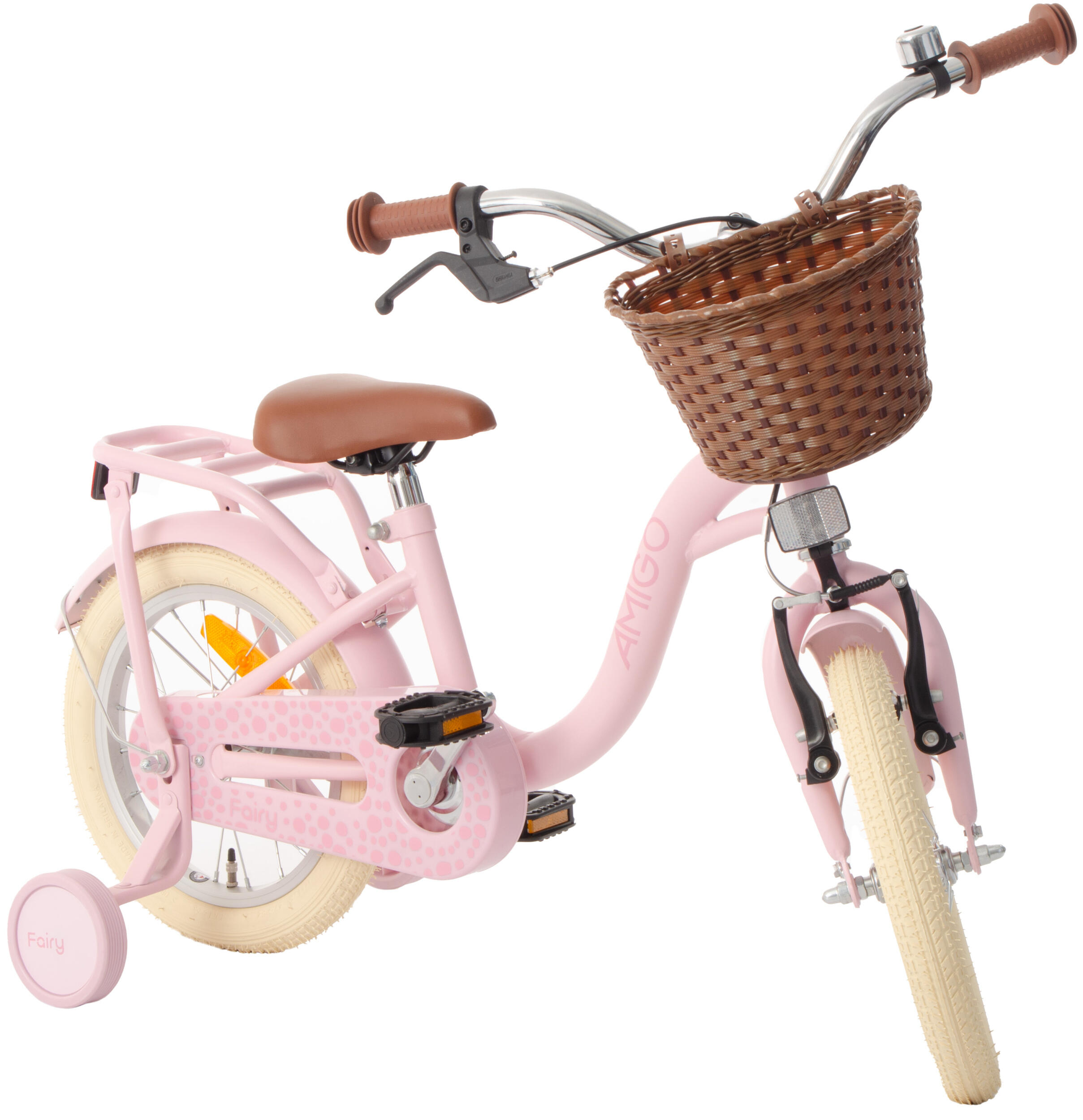 AMIGO Kinderfahrräder Mädchen Fairy 14 Zoll Mädchen Rücktrittbremse Rosa 4/7