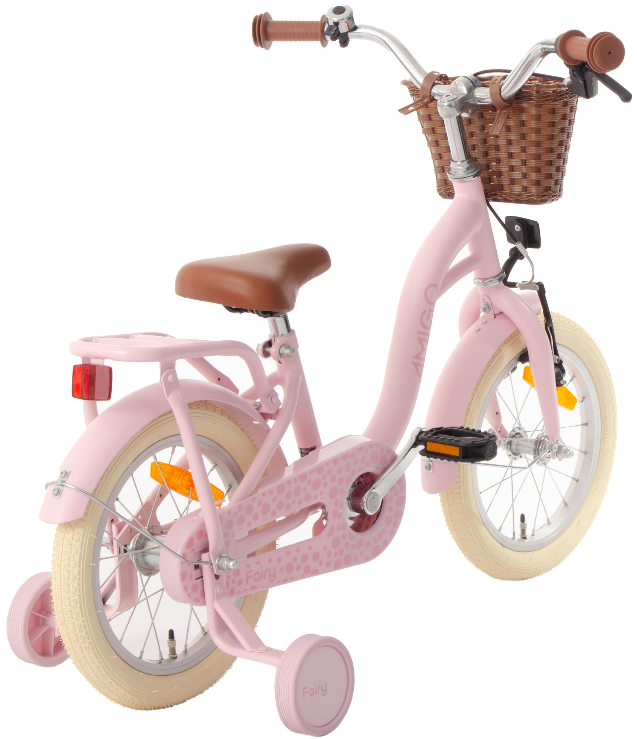 AMIGO Kinderfahrräder Mädchen Fairy 14 Zoll Mädchen Rücktrittbremse Rosa 6/7