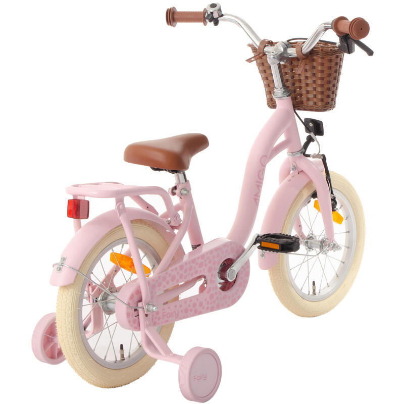 AMIGO Vélo fille Fairy 14 Pouces Fille Frein à rétropédalage Rose