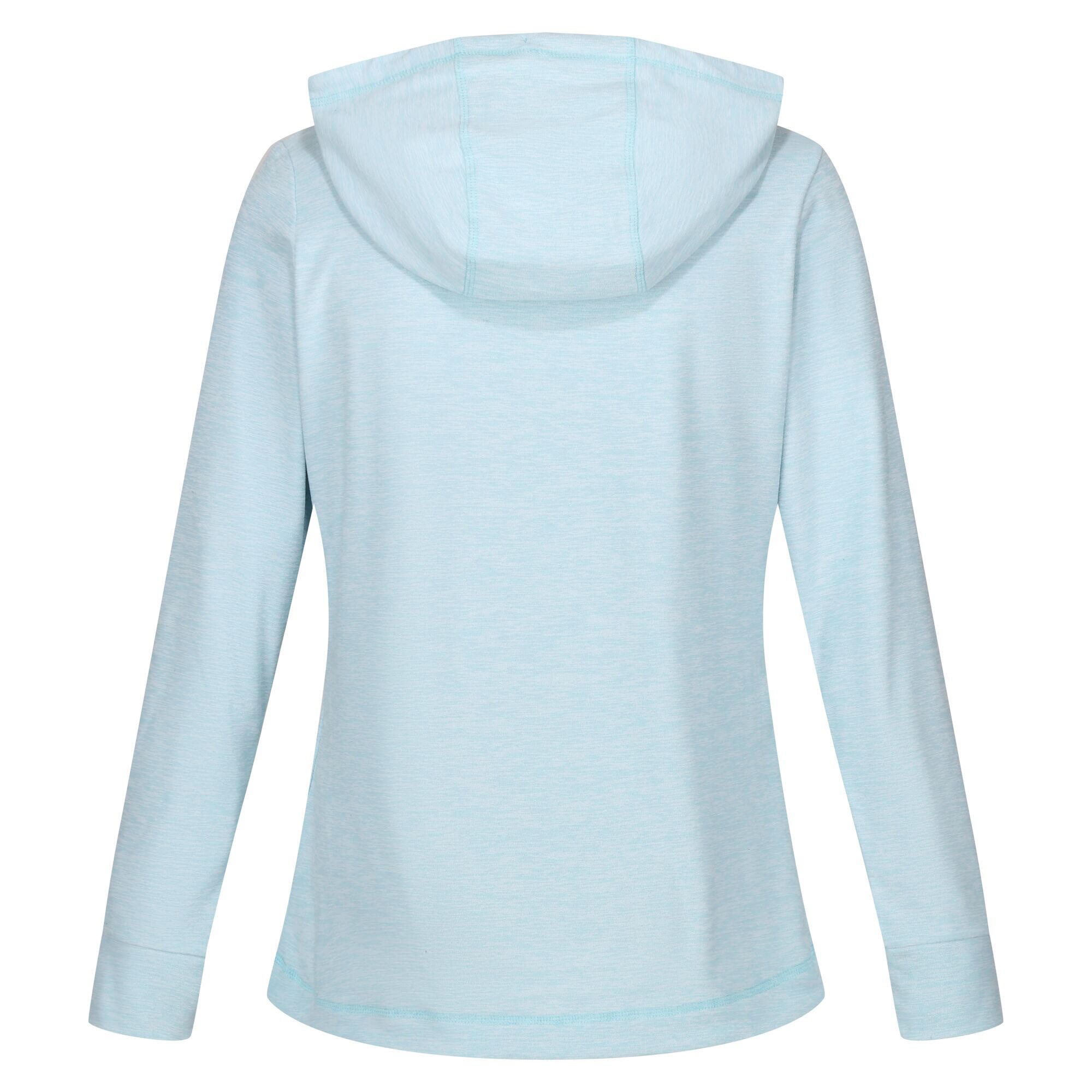 Fleecepullover Kizmit II mit Kapuze Damen Meer Dunst meliert 3/5