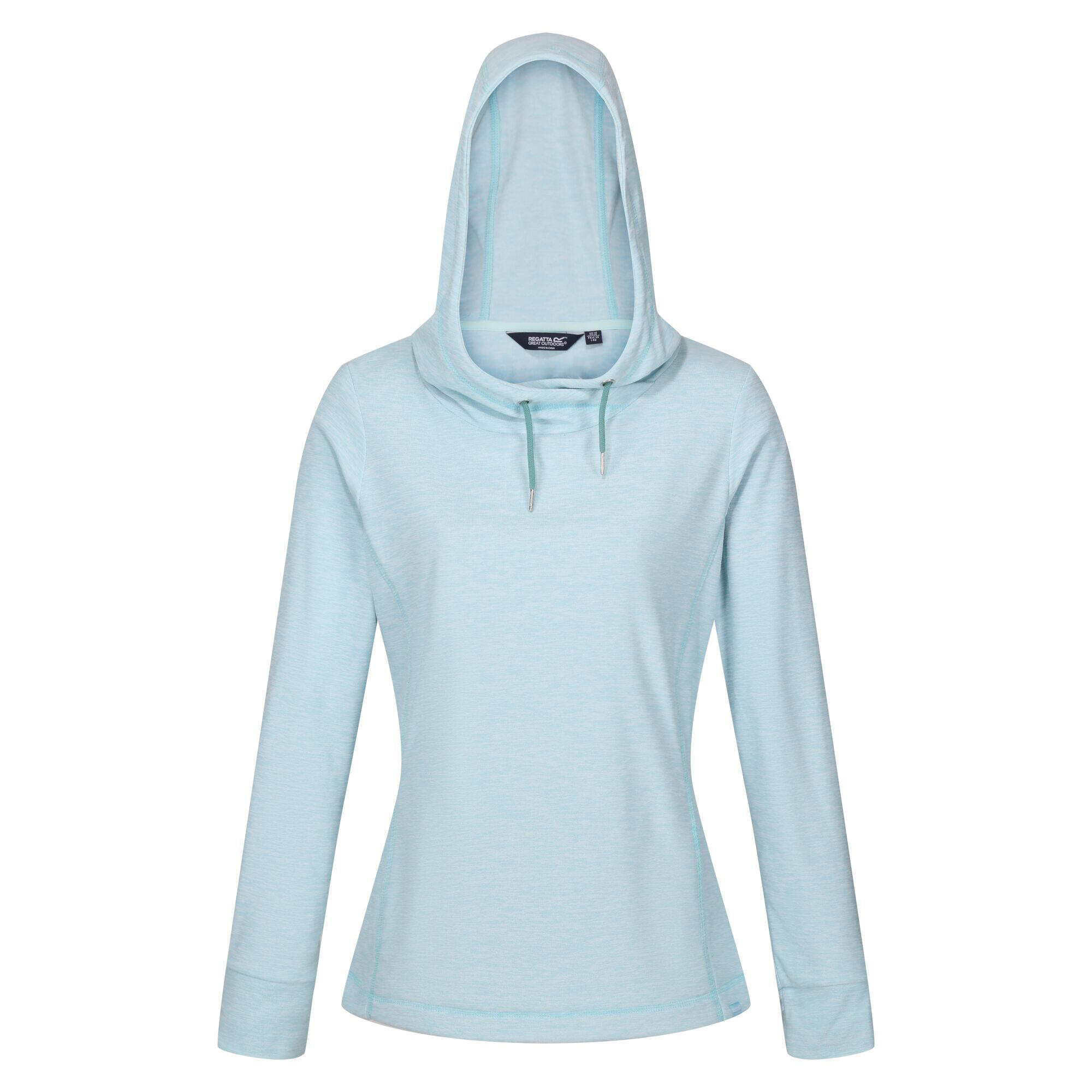 Fleecepullover Kizmit II mit Kapuze Damen Meer Dunst meliert 2/5