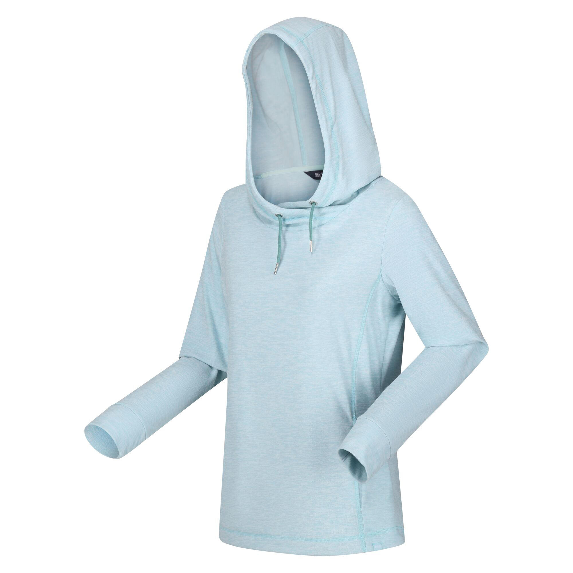Fleecepullover Kizmit II mit Kapuze Damen Meer Dunst meliert 4/5