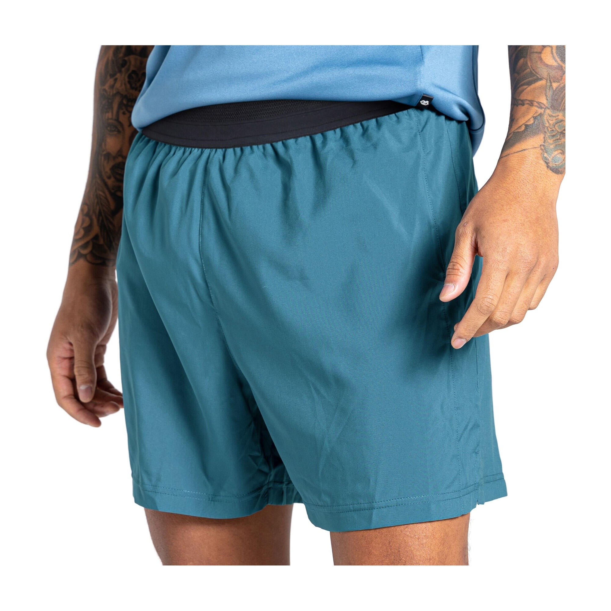 Mens Accelerate Fitness Shorts (Mediterranean Green) 1/4