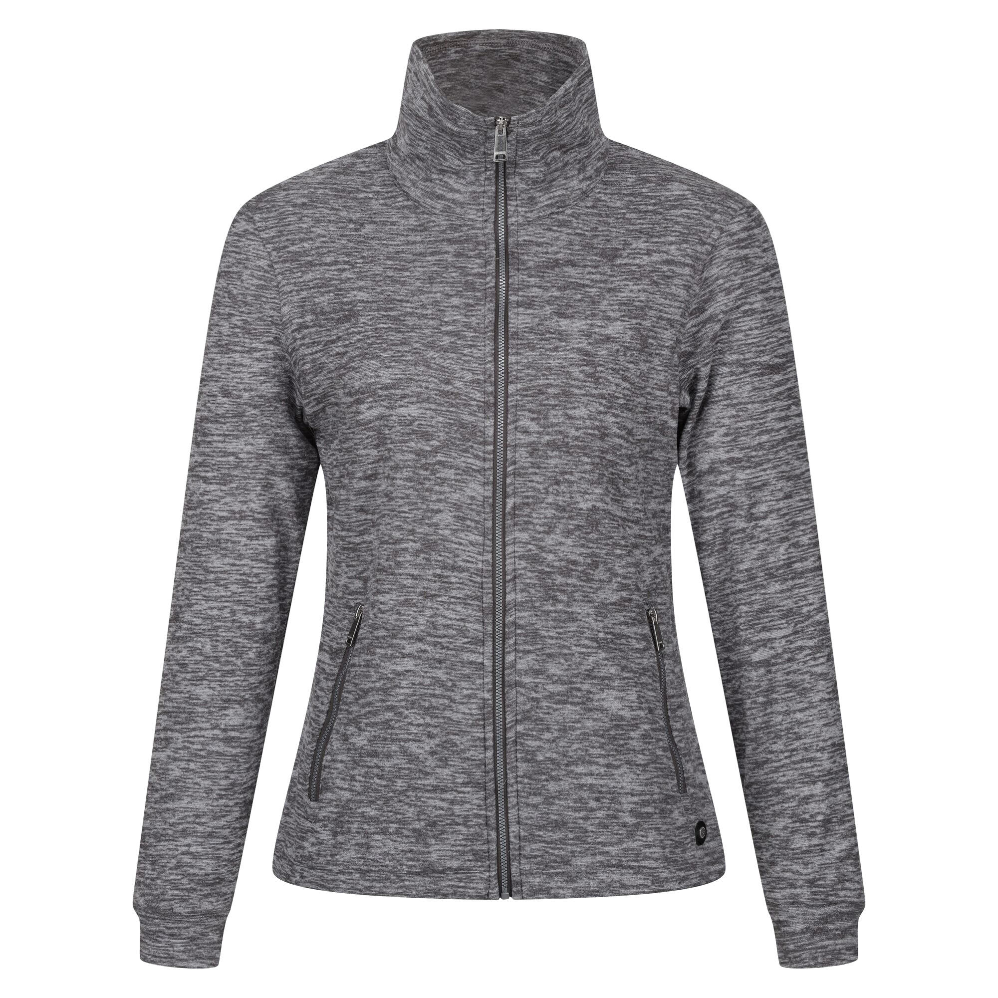 Womens/Ladies Azaelia Marl Full Zip Fleece Jacket (Dark Grey Marl) 1/5