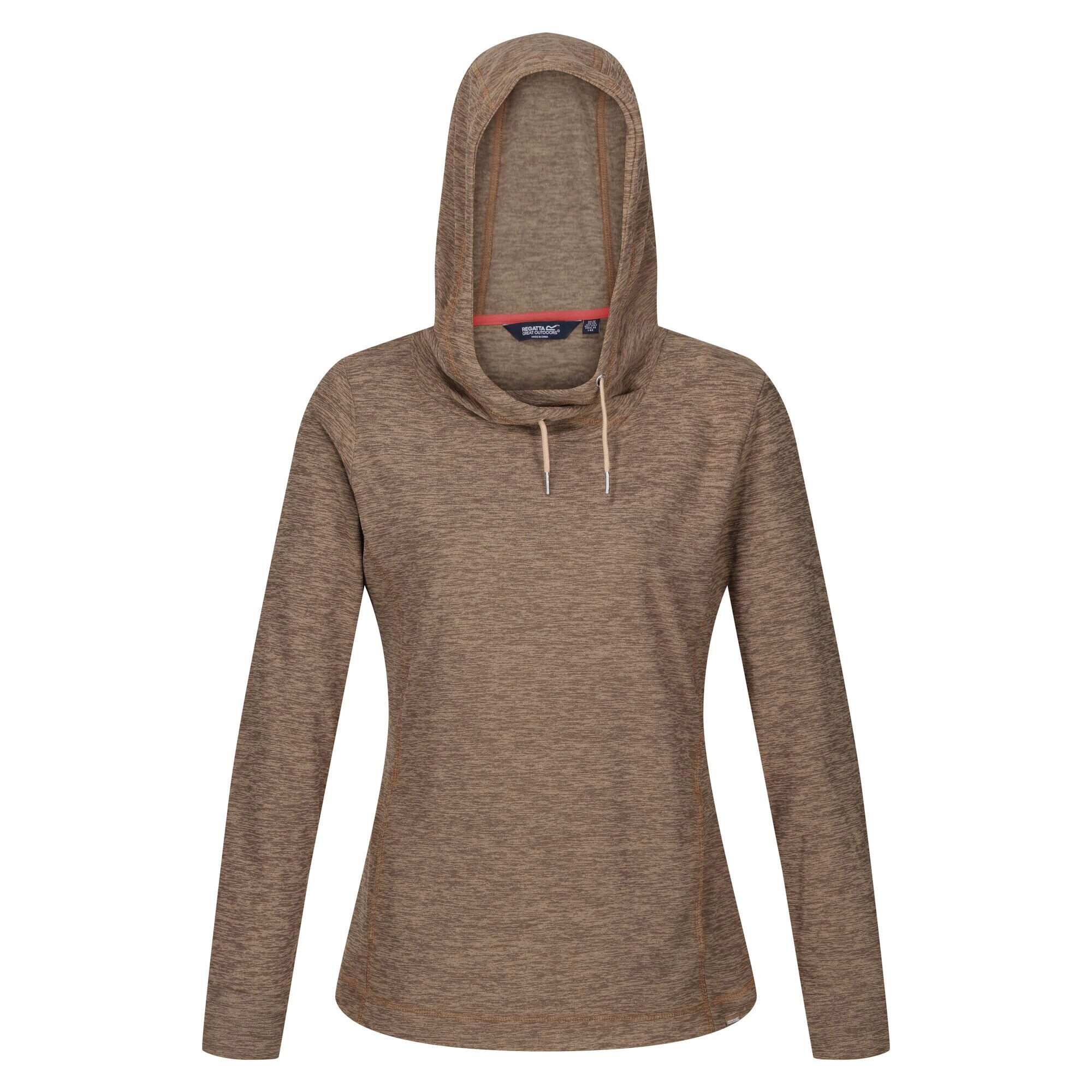 Women's KIZMIT hooded fleece (Dark Beige Chiné)