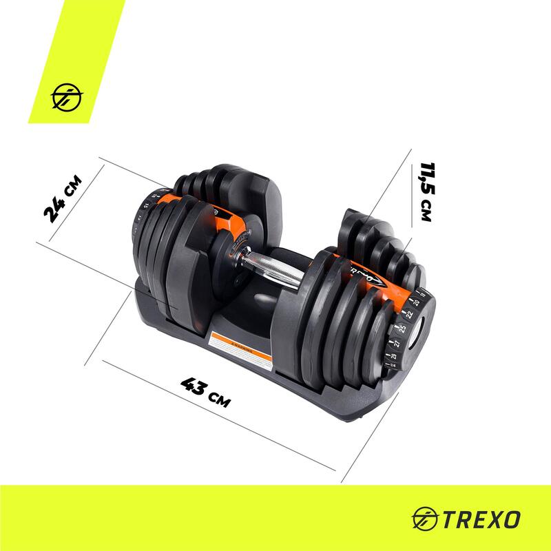 TREXO ADT-24-BF haltère réglable 24 kg