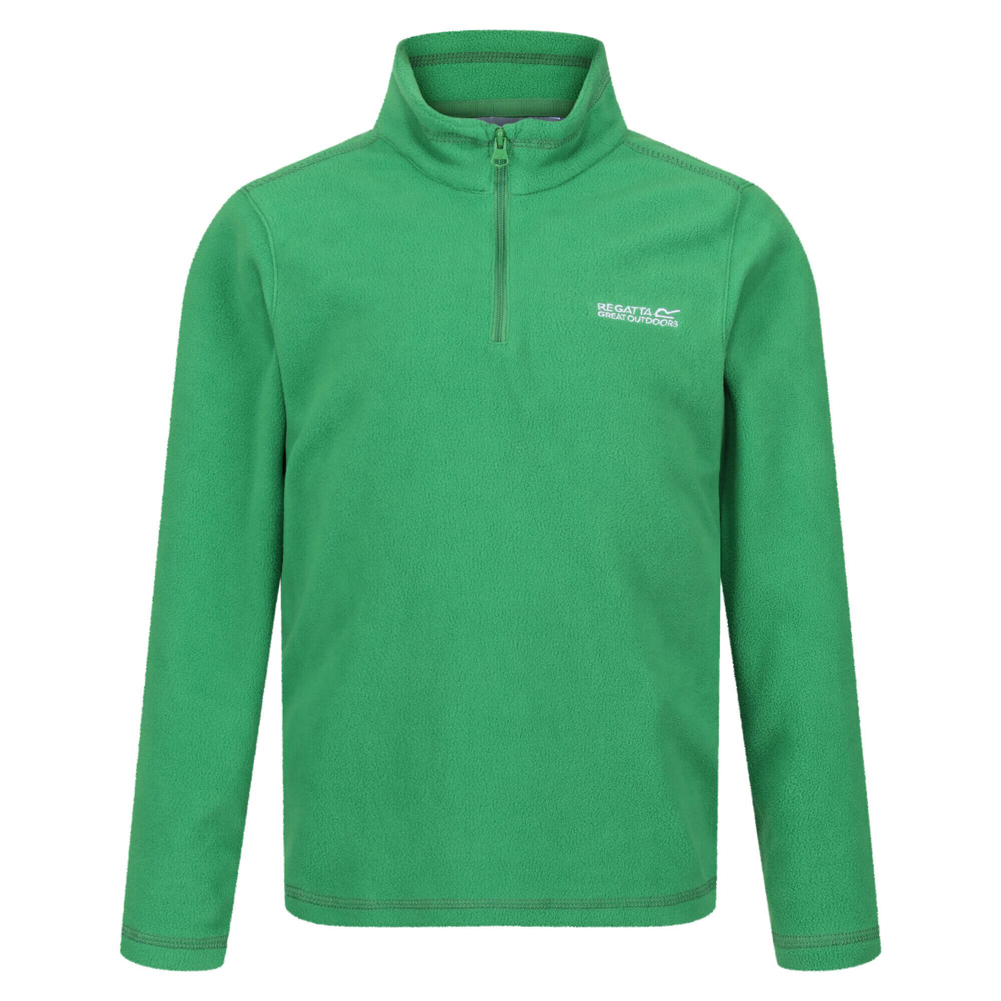 REGATTA Great Outdoors Childrens/Kids Hot Shot II Half Zip Fleece Top (Field Green)