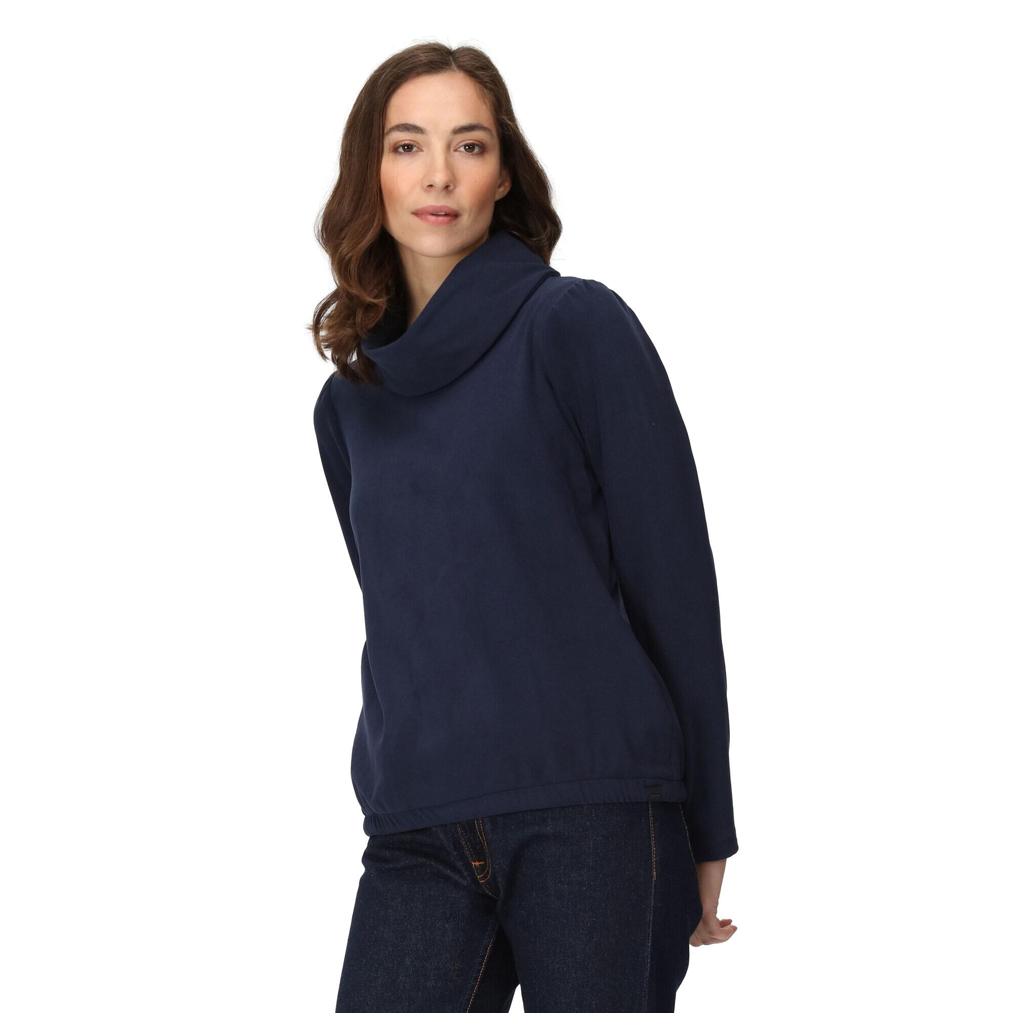 Womens/Ladies Adarae Fleece Roll Neck Sweatshirt (Navy) 3/5