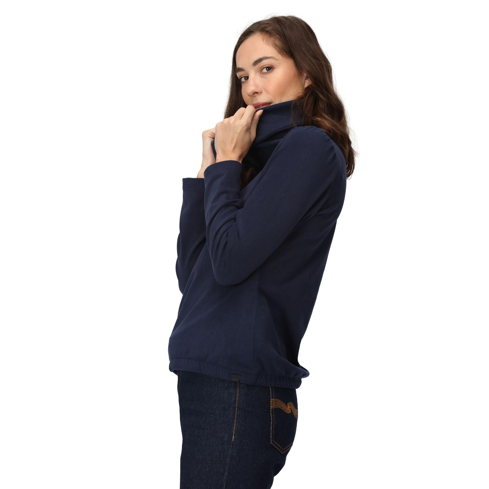 Womens/Ladies Adarae Fleece Roll Neck Sweatshirt (Navy) 4/5