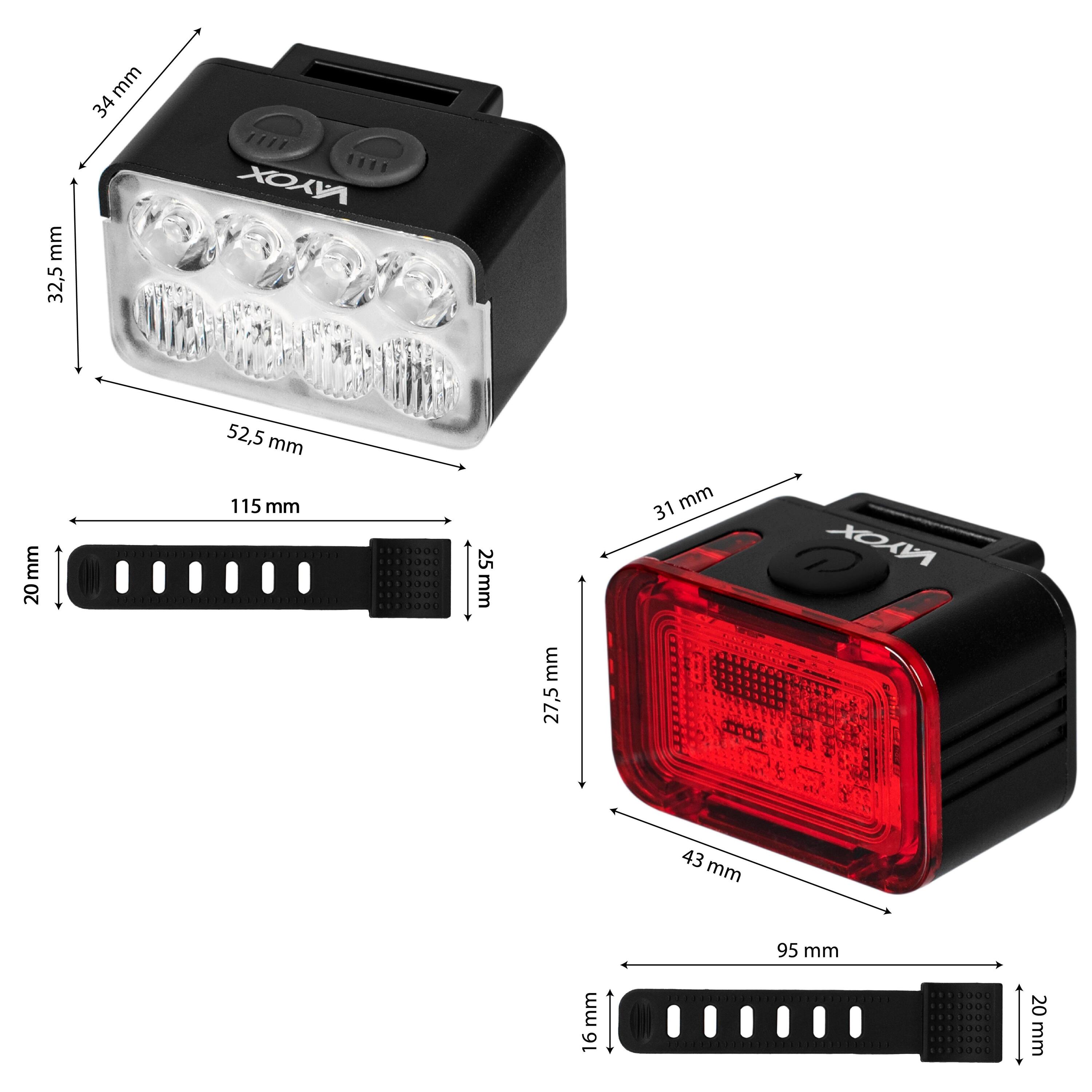 Set di luci per bici VAYOX VA0153 + VA0152 anteriore e posteriore USB-C 5/6
