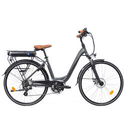 Urban E600, elektrische damesfiets met midmotor, 7 sp, grijs