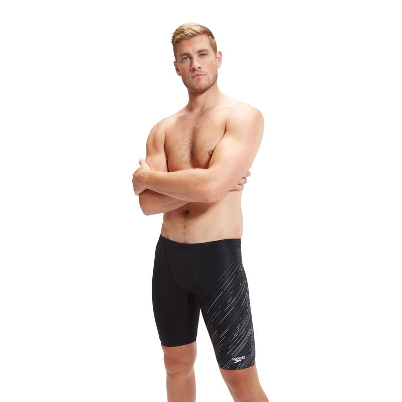 Maillot de bain homme Speedo Jammer Hyper Boom V-Cut Noir/Charbon USA/Blanc